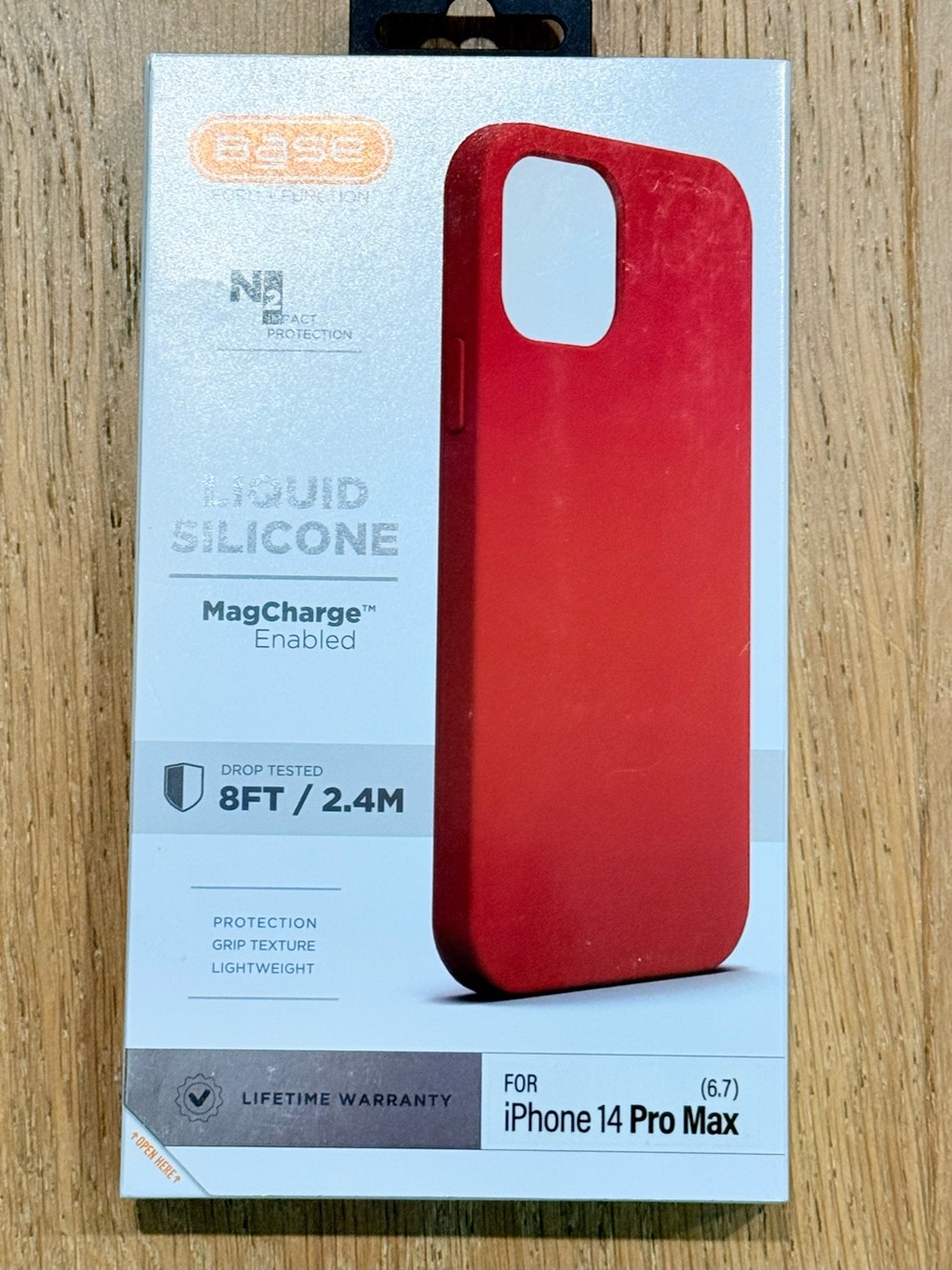 New Base Liquid Silicone MagCharge Case for iPhone 14 Pro Max - bright red
